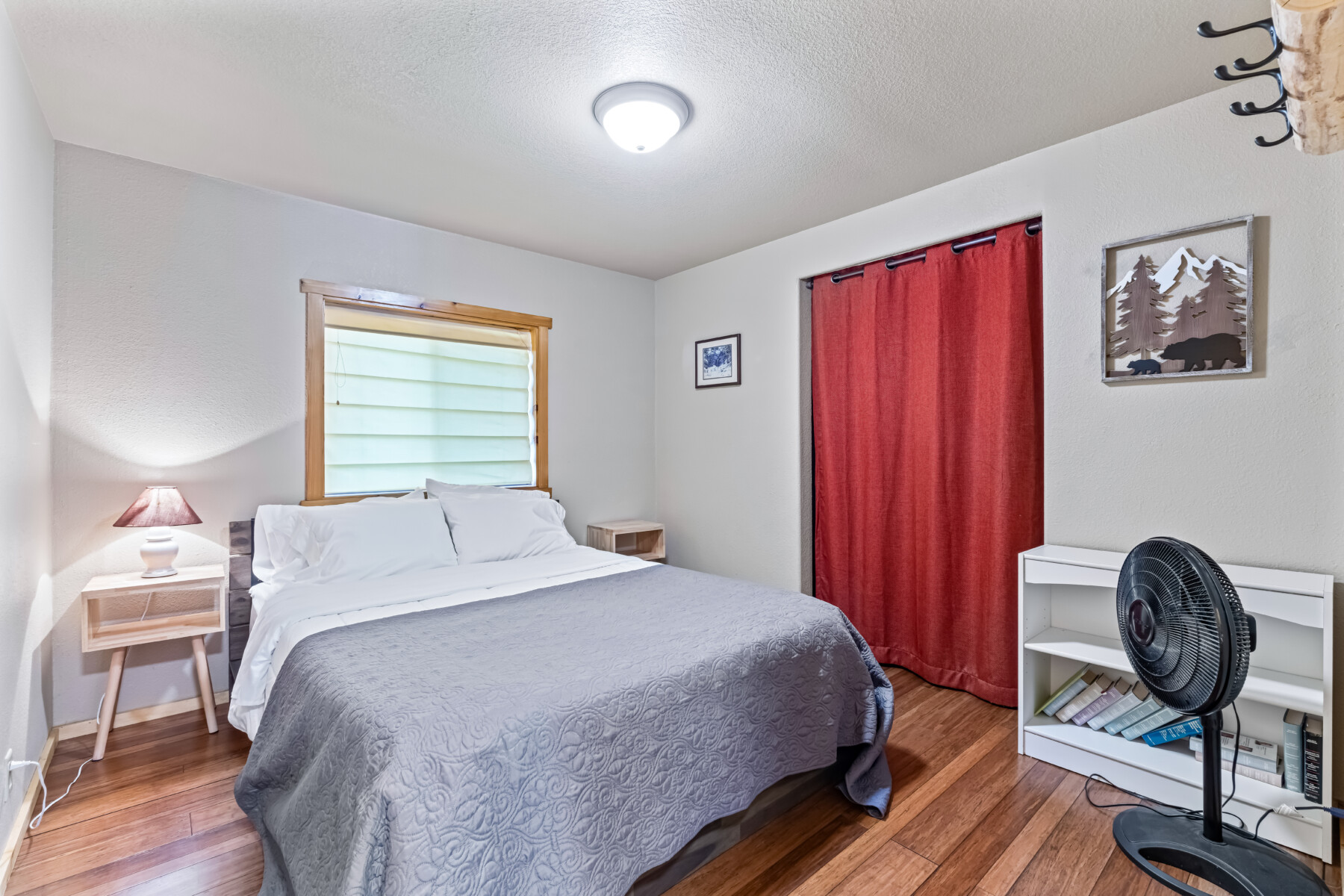 Second bedroom at Bonanza Cabin with comfortable sleeping accommodations.