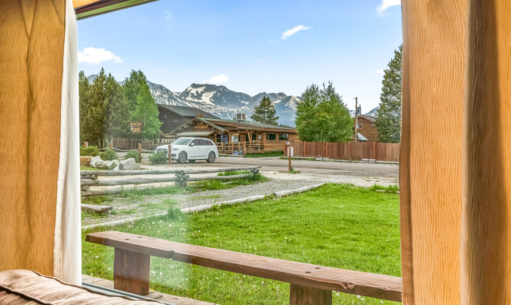 View from Wall Street Cabin toward Sawtooth Mountains